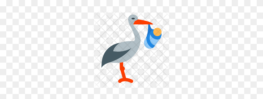 256x256 Premium Stork With Bundle Icon Download Png - Stork PNG