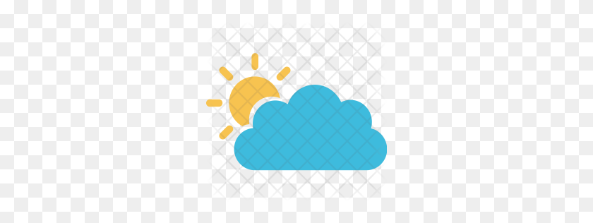 256x256 Premium Sun Behind Cloud Icon Download Png - Cloud Icon PNG