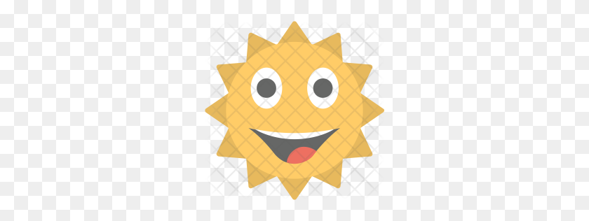 256x256 Значок Премиум Солнце Лицо Emoji Скачать Png - Улыбающийся Emoji Png