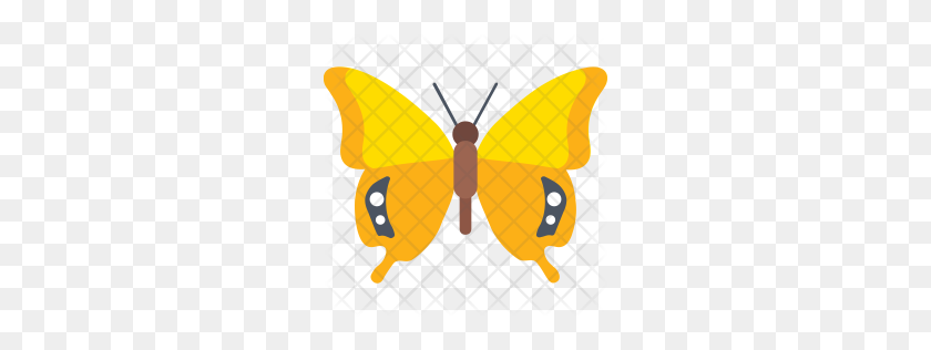 256x256 Значок Премиум Махаон Желтая Бабочка Скачать Png - Желтая Бабочка Png
