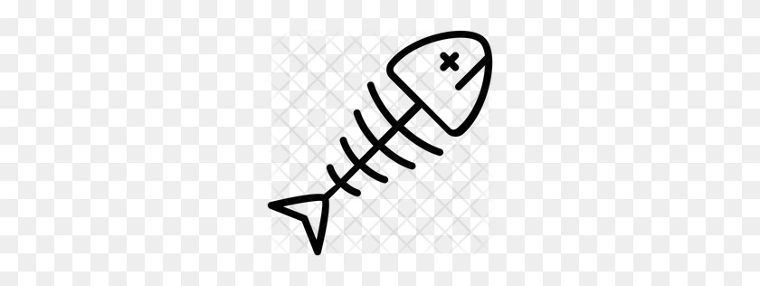 256x256 Значок Рыбы Премиум Слеза Скачать Png - Скелет Рыбы Клипарт