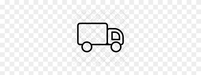 256x256 Premium Truck, Moving, Van, Cargo, White, Fast, Isolate Icon - Moving Truck PNG