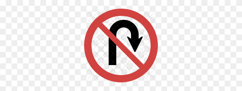 256x256 Премиум U Turn Not Allowed Icon Download Png - Not Allowed Png