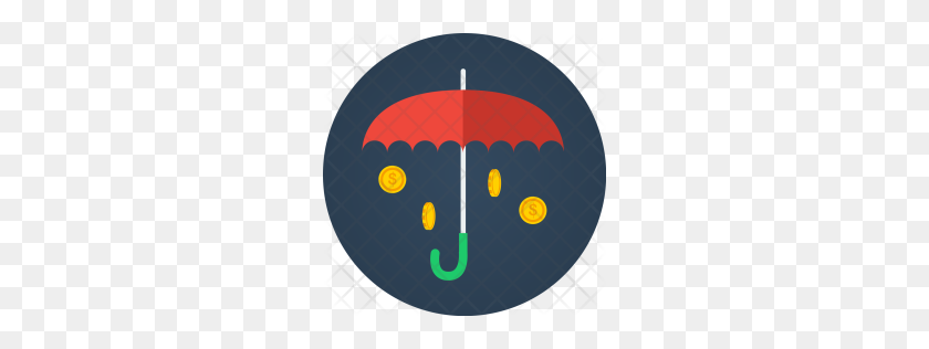 256x256 Premium Umbrella, Coins, Money, Rain, Business, Success Icon - Money Rain PNG