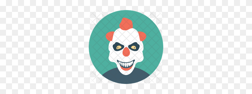 256x256 Значок Премиум Белый Клоун Скачать Png - Страшный Клоун Png