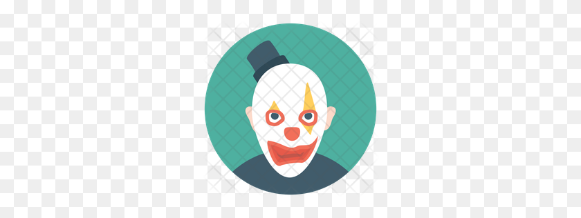 256x256 Значок Премиум Белое Лицо Клоуна Скачать Png - Улыбка Джокера Png