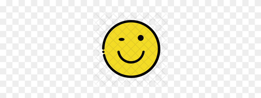 256x256 Значок Премиум Подмигнуть Лицо Скачать Png - Подмигнуть Emoji Png