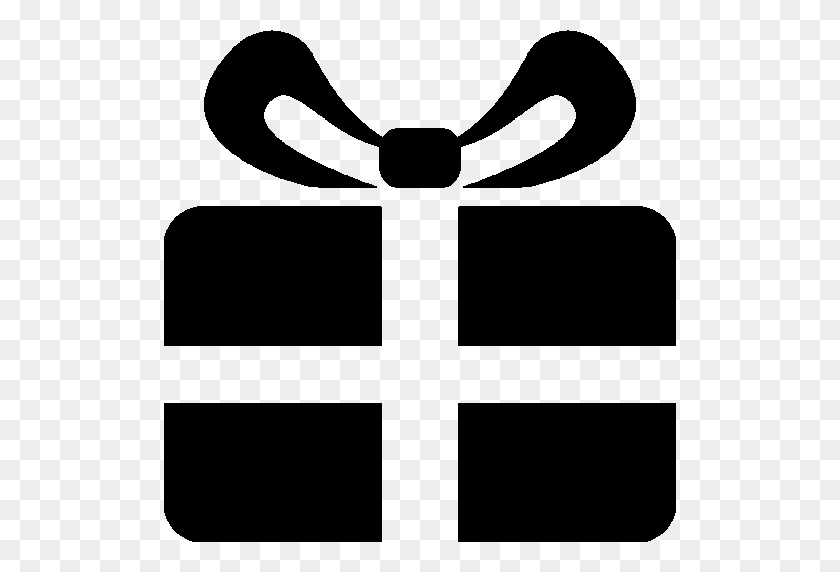 512x512 Подарок Черно-Белое Рождество T Черно-Белый Значок Клипарт - Настоящий Клипарт Черный И Белый