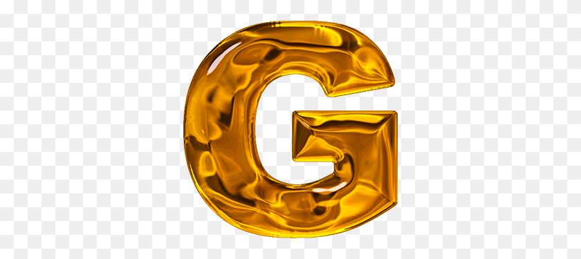 310x315 Presentation Alphabets Lumpy Gold Letter G - Gold Letters PNG