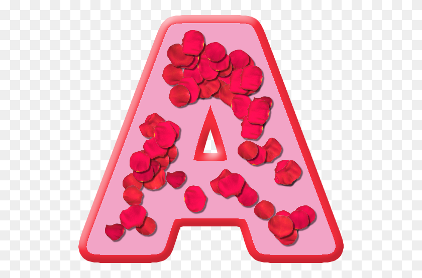 528x495 Presentation Alphabets Rose Petals Letter - Rose Petals PNG
