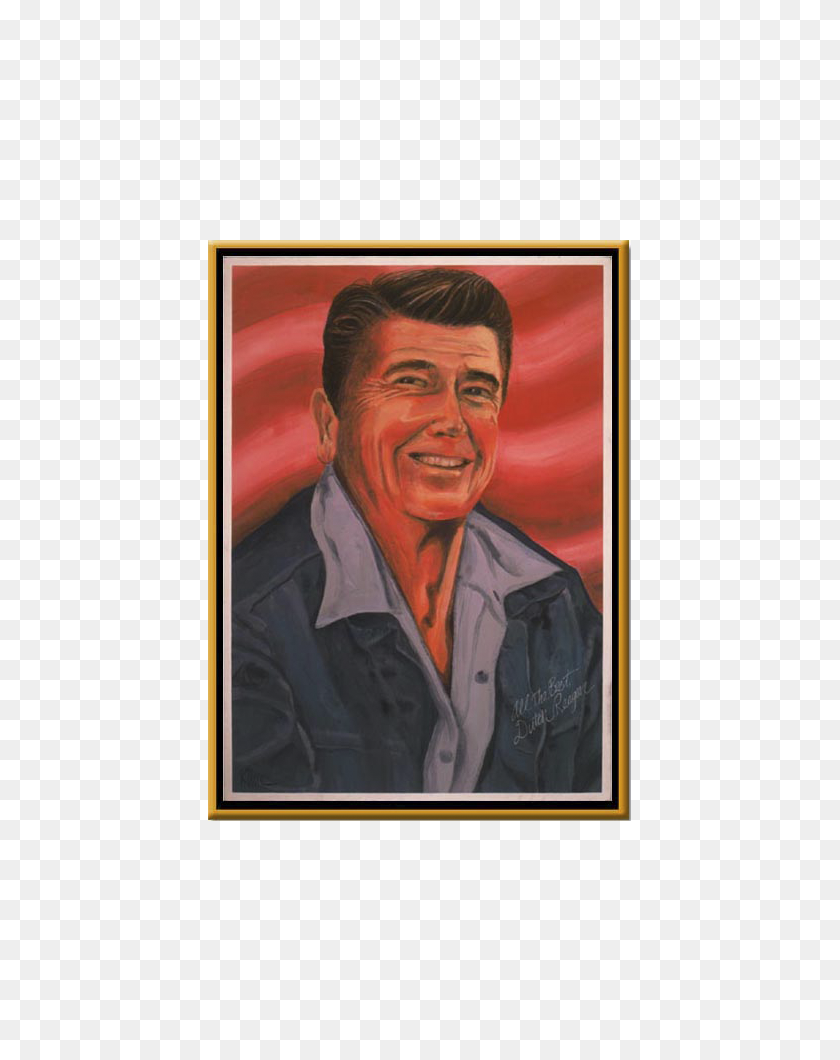 649x1000 Художественный Портрет Президента Рональда Уилсона Рейгана - Рональд Рейган Png