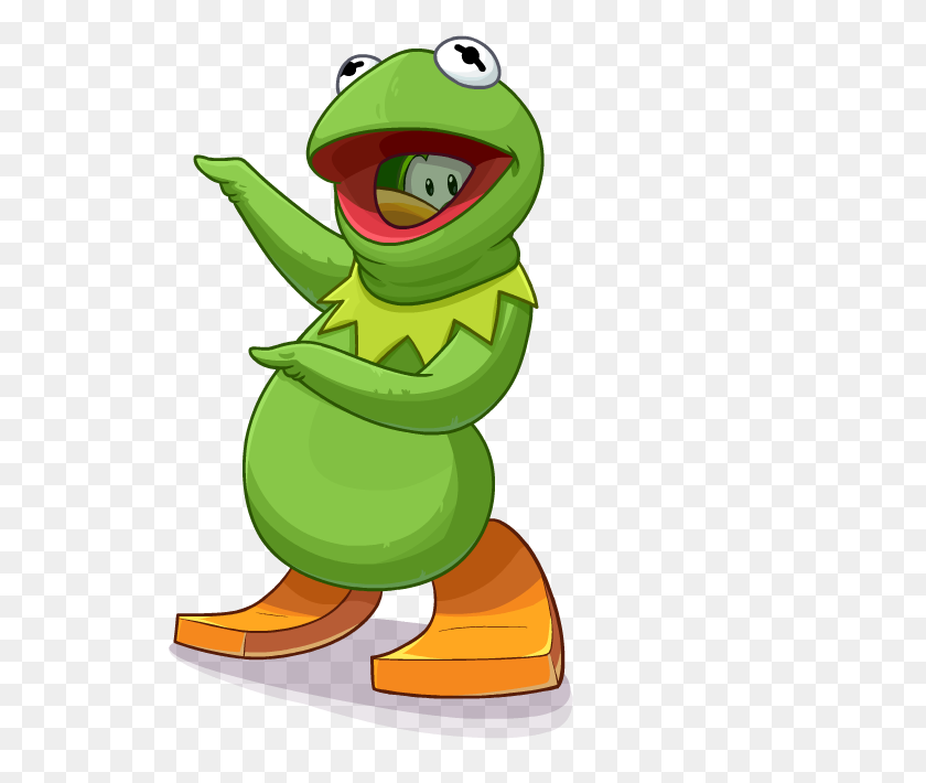 550x650 Press Release The Muppets Take Disney Club Penguin - Kermit The Frog PNG