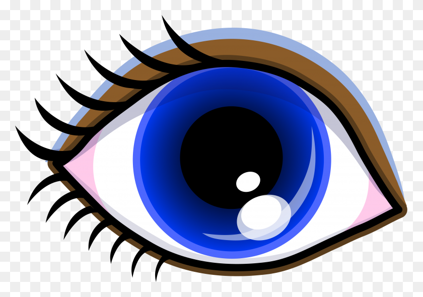 3500x2379 Pretty Blue Eye With Shadow - Eyelashes Clipart PNG