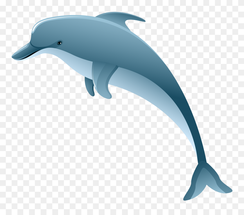 8000x6984 Клипарт Дельфины Симпатичные Идеи - Подводные Дельфины Клипарт