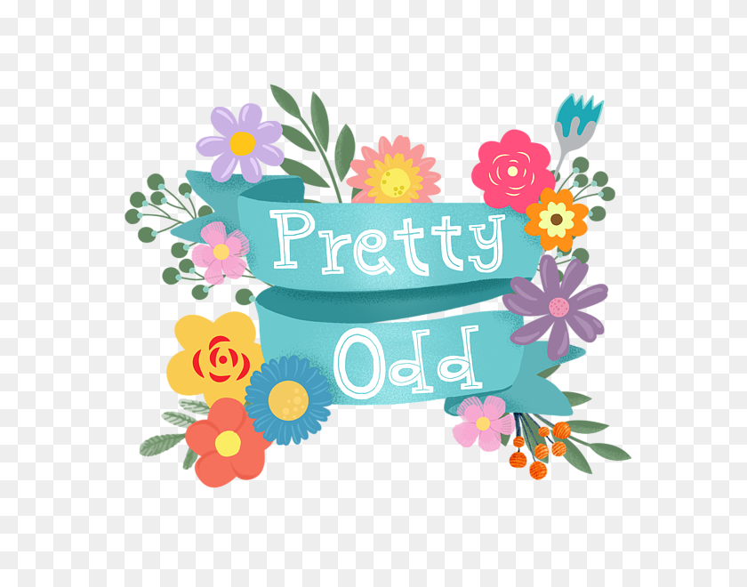 600x600 Pretty Odd Floral Banner Carry All Pouch For Sale - Floral Banner Clip Art