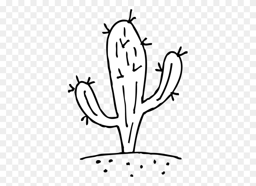 393x550 Prickly Cactus Coloring Page - Cactus Black And White Clipart