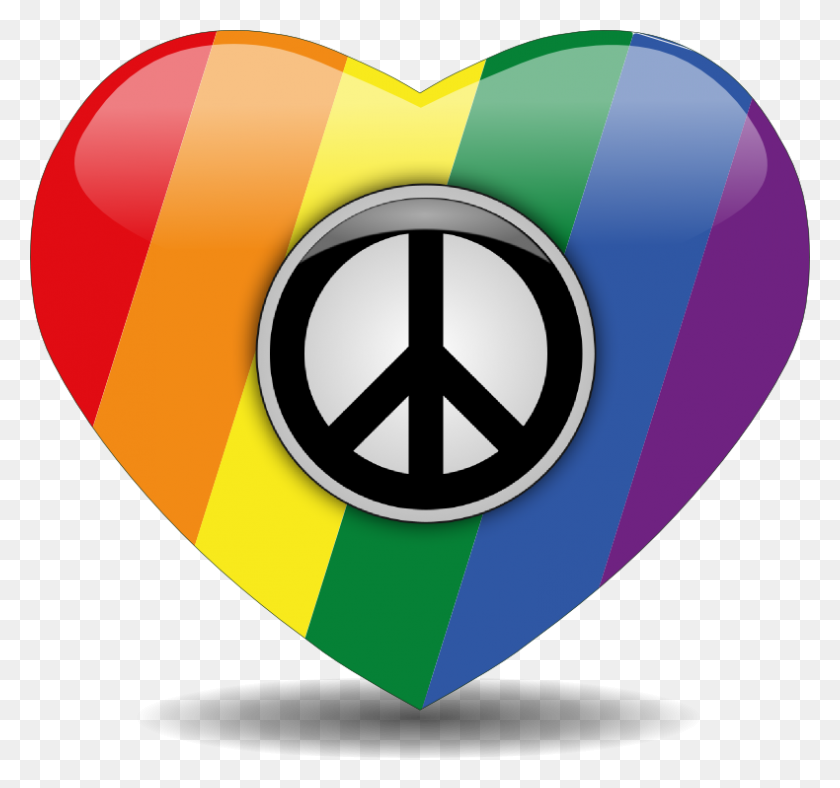 790x738 Pride Peace Heart - Pride PNG