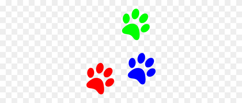 240x297 Primary Colors Paw Prints Clip Art - Expectations Clipart
