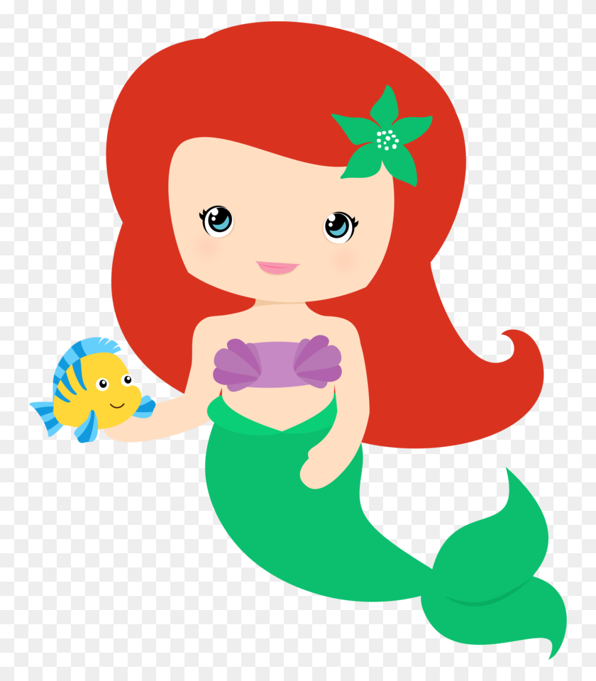 Princess Ariel Clipart Cute - Mermaid Outline Clipart
