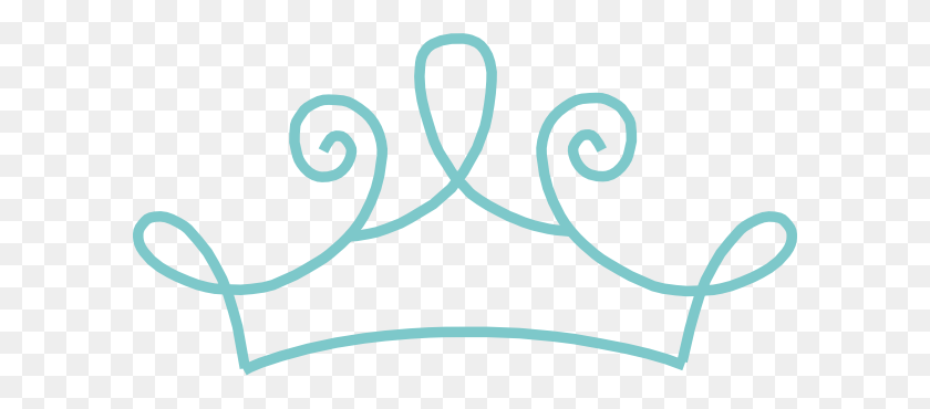 600x310 Princess Crown Blue Png, Clip Art For Web - Heart Crown Clipart