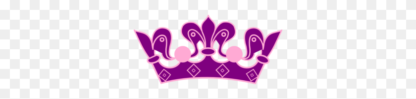 300x141 Princess Crown Pink Purple Clip Art - Princess Tiara PNG
