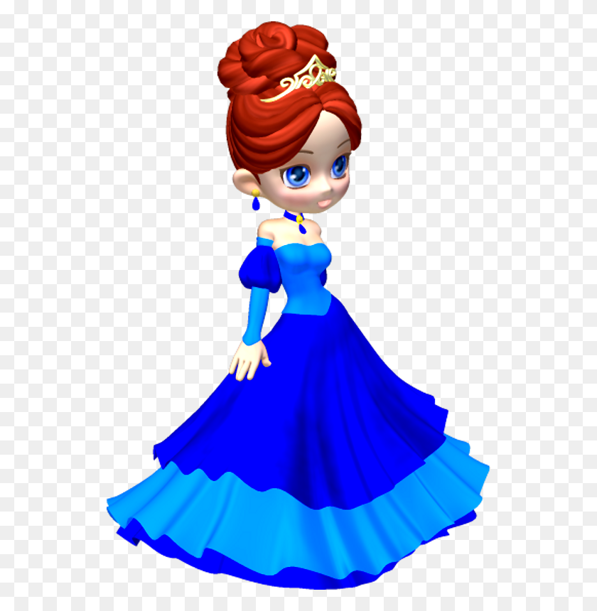 540x800 Princess In Blue Poser Clipart - Princess PNG