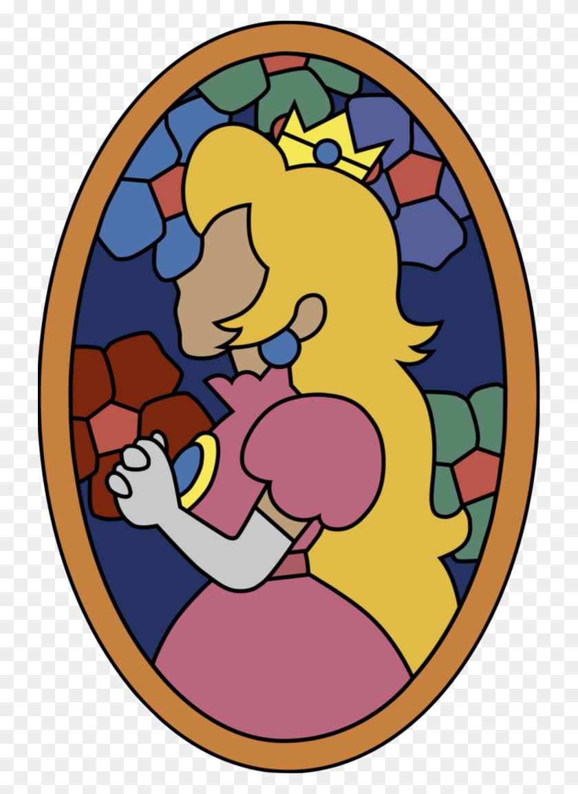 730x1093 Princess Peach Stained Glass Window From Super Mario - Mario 64 PNG