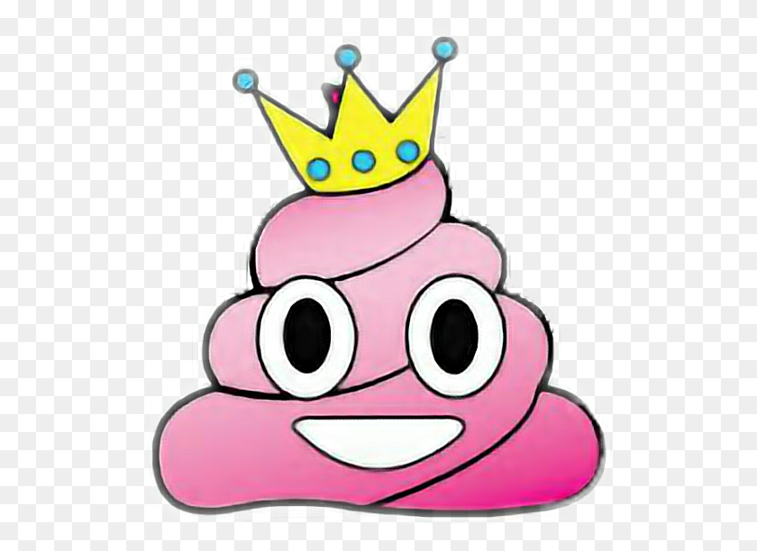 524x552 Princess Poo Princesspoo Pink Emojisticker Emoji Poop - Poop Emoji Clipart