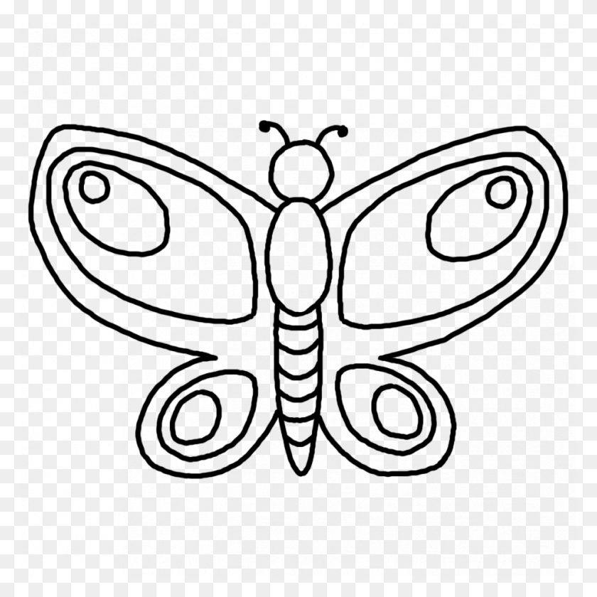 948x948 Printable Butterfly Outline Coloring Pages Pattern - Butterfly Outline PNG