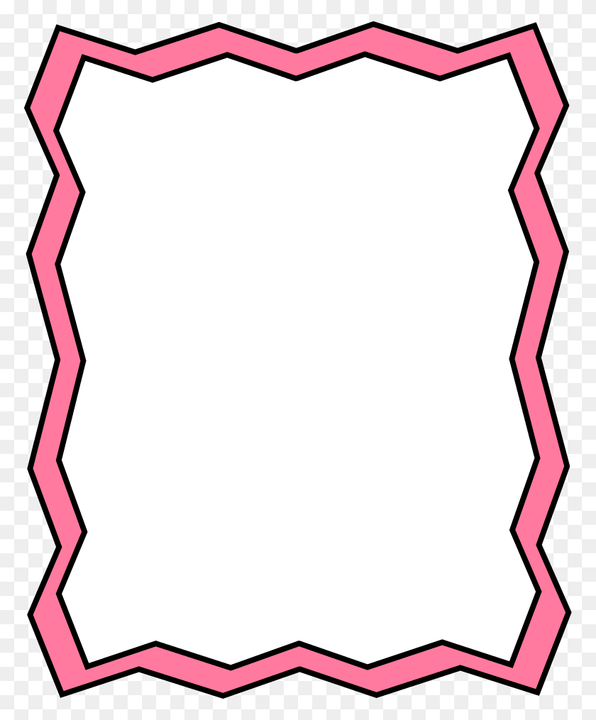 772x955 Printable Colorful Red And Black Frame - Pink Border PNG