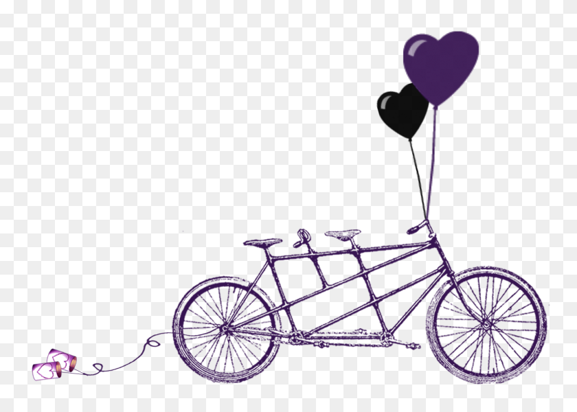 1304x904 Printable Old Bicycle Silhouettes Tandem Bike Free Wedding - Bride And Groom Silhouette PNG