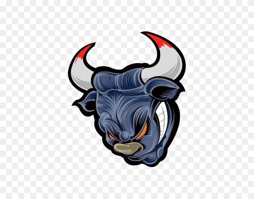 600x600 Printed Vinyl Angry Blue Bull Head Stickers Factory - Bull Head PNG