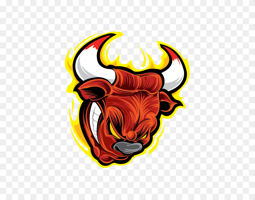 600x600 Printed Vinyl Angry Bull Head In Flames Stickers Factory - Bull Head PNG