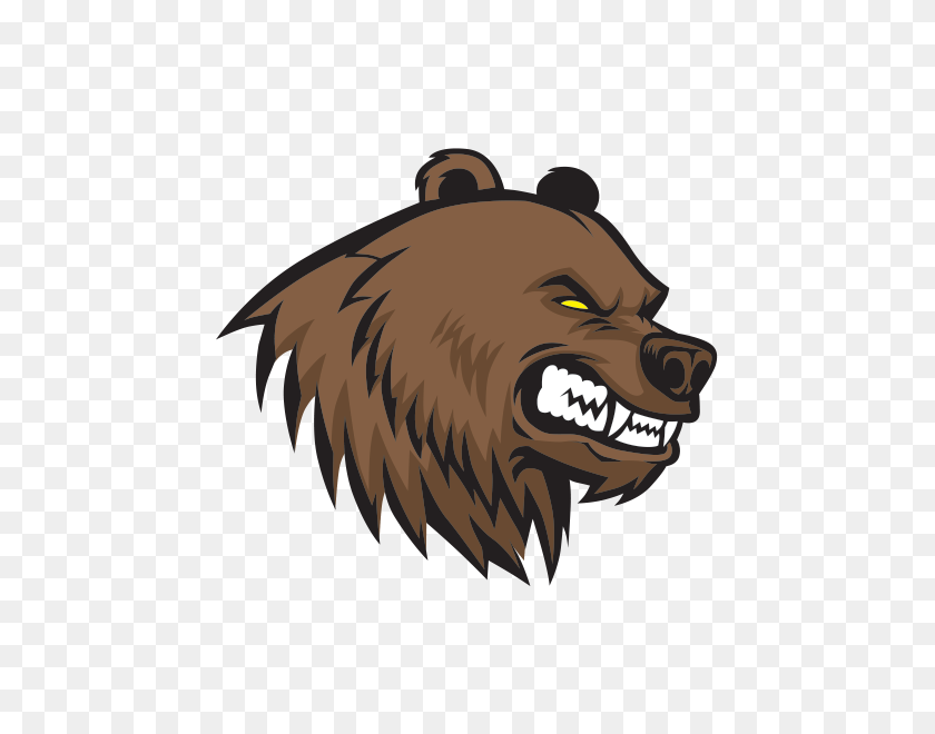 600x600 Печатный Виниловый Медведь Голова Талисман Наклейки Фабрика - Медведь Талисман Клипарт