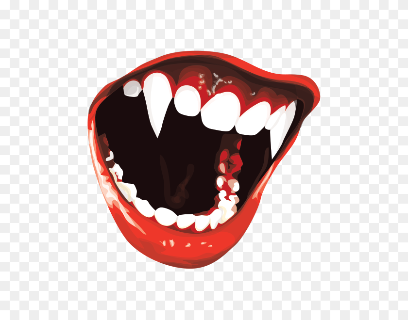 600x600 Printed Vinyl Dracula Vampire Teeth Bite Stickers Factory - Vampire Fangs Clipart