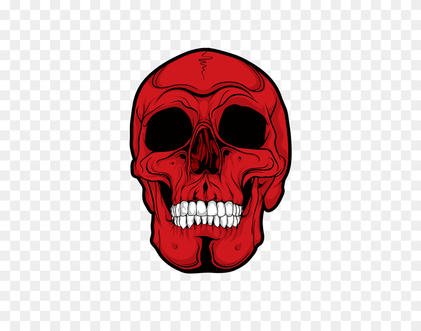 600x600 Vinilo Impreso Cráneo Rojo Pegatinas De Fábrica - Cráneo Rojo Png