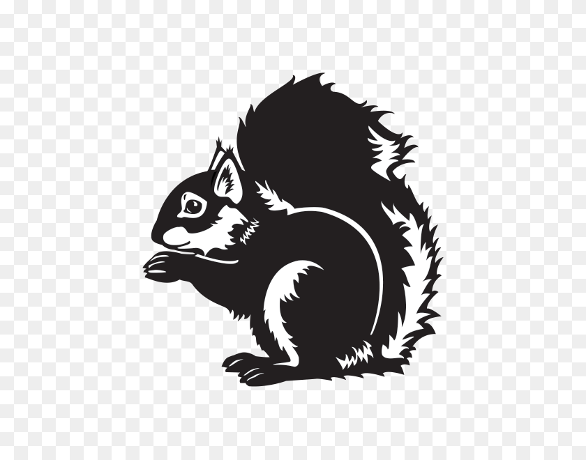 600x600 Printed Vinyl Squirrel Stickers Factory - Squirrel Black And White Clipart