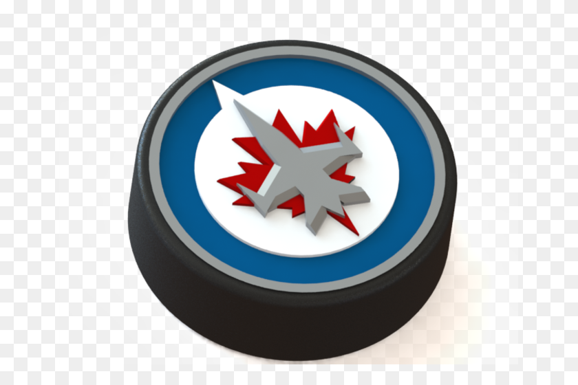 667x500 Printed Winnipeg Jets Logo On Ice Hockey Puck - Jets Logo PNG