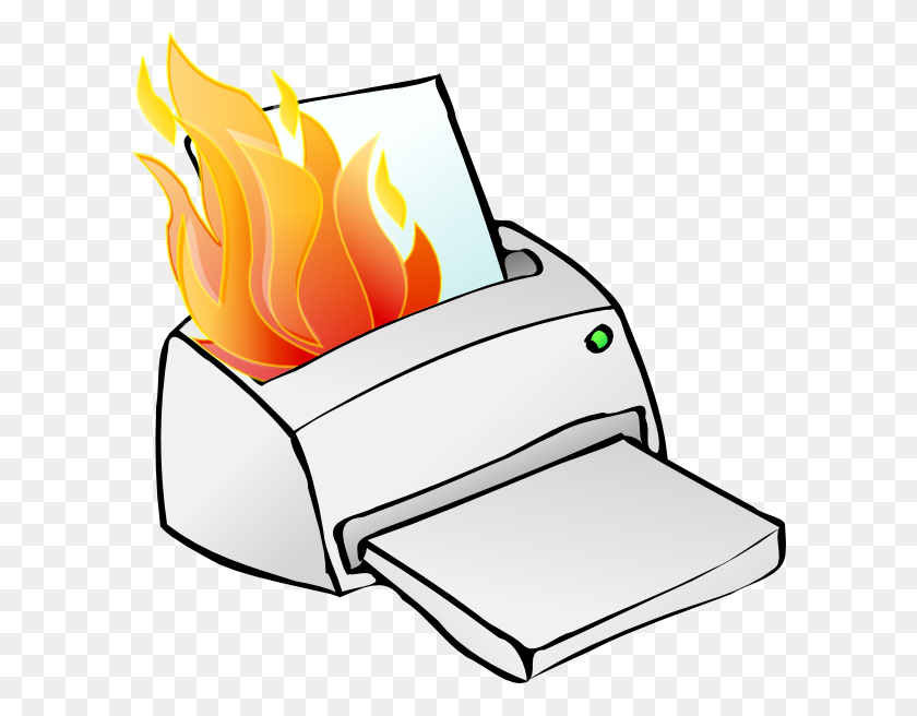 600x596 Printer Burning Clip Art Is - Burn Clipart