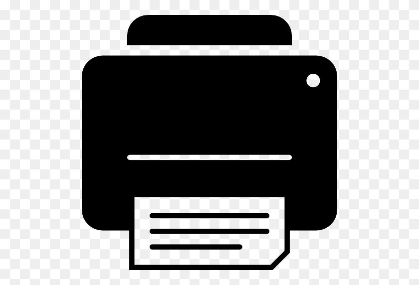 512x512 Printer With Document - Print Icon PNG