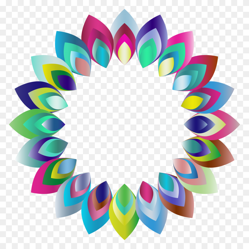 2314x2314 Prismatic Abstract Blossom Icons Png - Blossom PNG