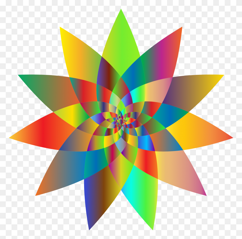 2286x2262 Призматический Абстрактный Цветок Линии Искусства Иконки Png - Цветочная Линия Png