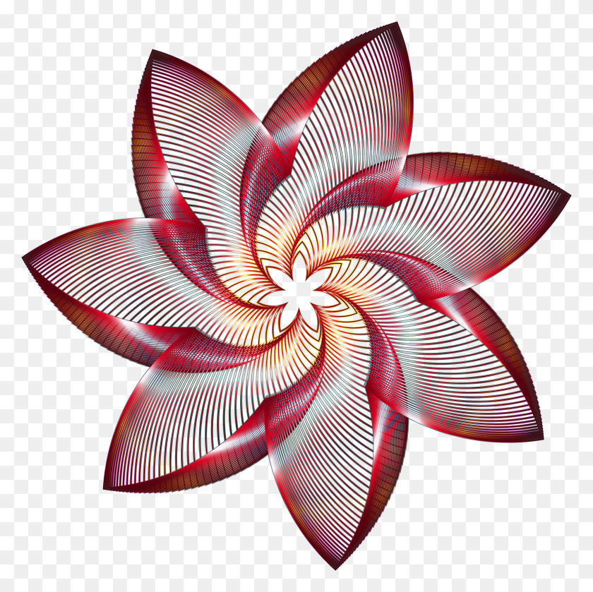 2292x2292 Prismatic Flower Line Art No Background Icons Png - Flower Line PNG