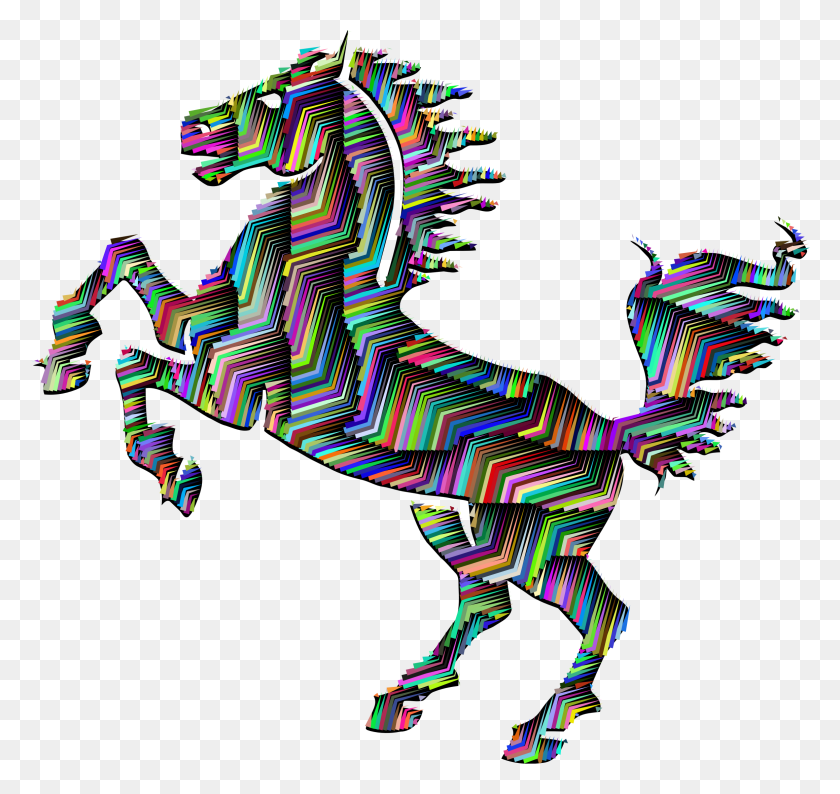 2318x2182 Prismatic Horse Silhouette Abstract Line Art With Background Icons - Abstract Art PNG