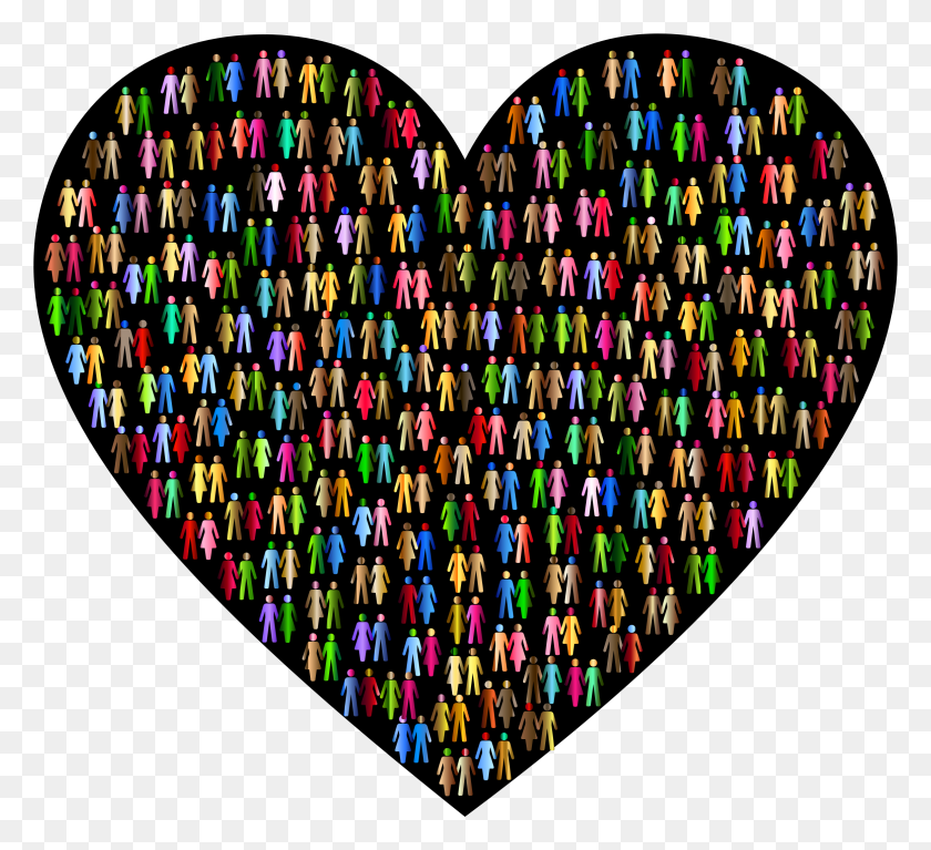 2328x2111 Prismatic Human Cooperation Heart Icons Png - Human Heart PNG