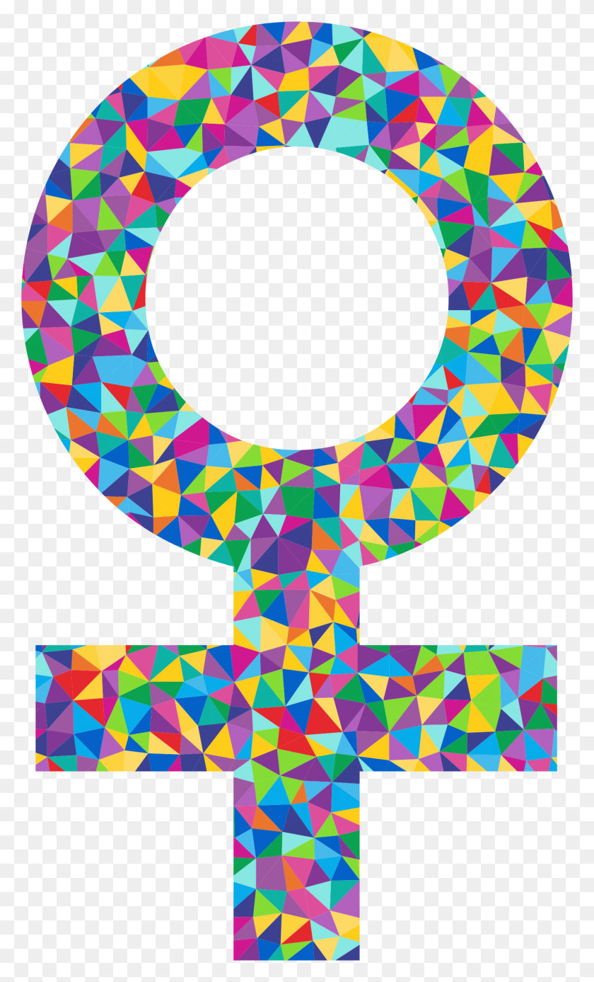 1368x2328 Prismatic Low Poly Female Symbol Icons Png - Female Sign PNG
