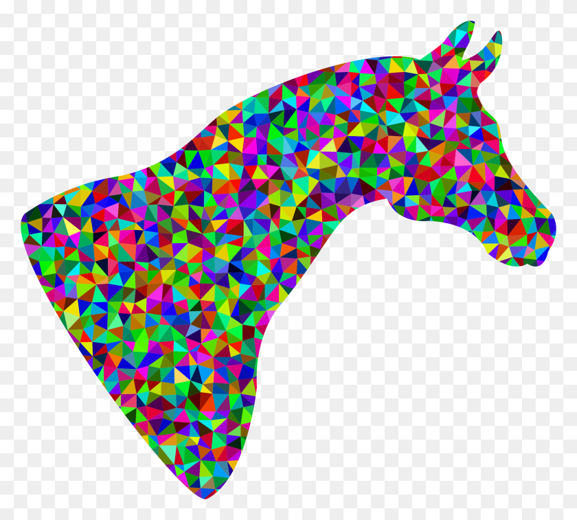 2322x2076 Prismatic Low Poly Horse Head Icons Png - Horse Head PNG