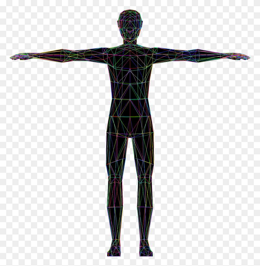 2192x2254 Prismatic Low Poly Human Male Wireframe Icons Png - Human Body PNG
