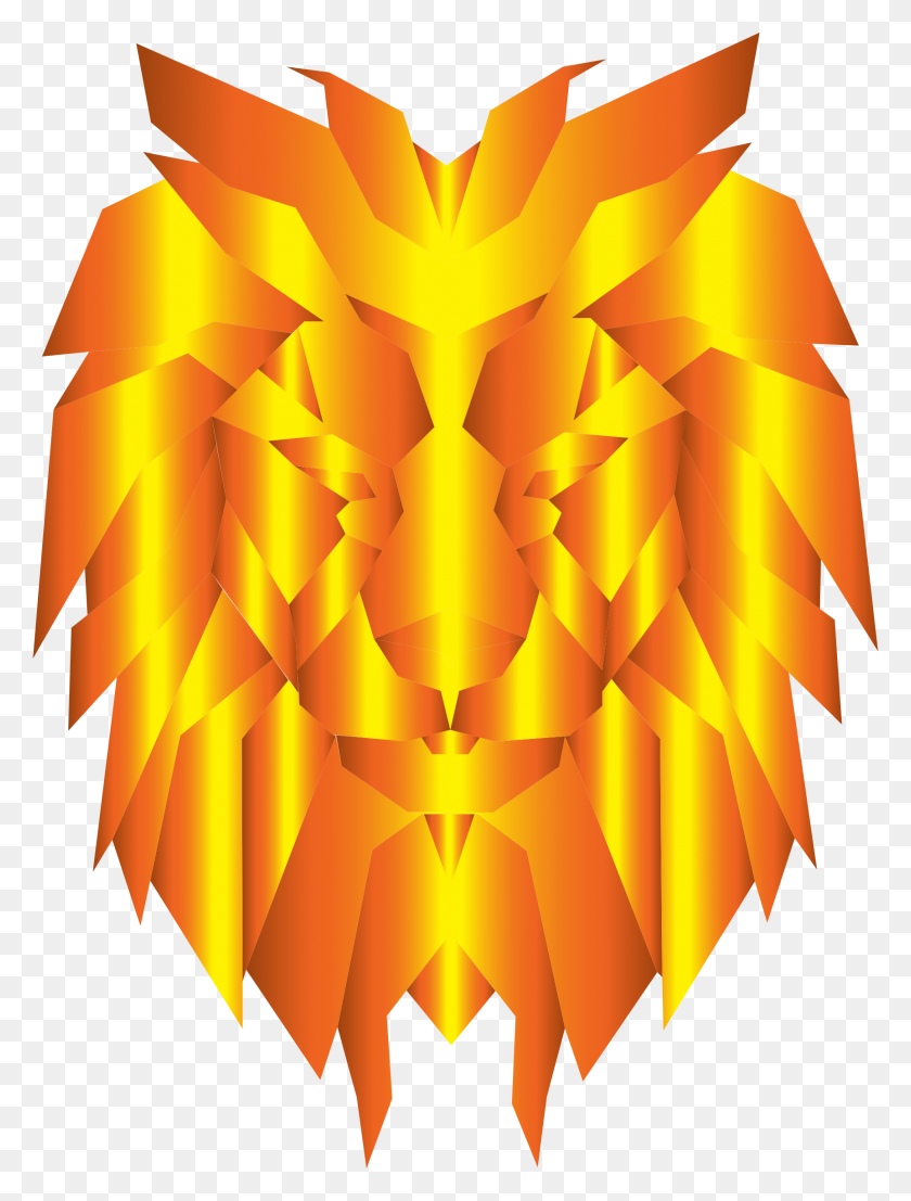1724x2316 Prismatic Polygonal Lion Face Icons Png - Lion Face PNG