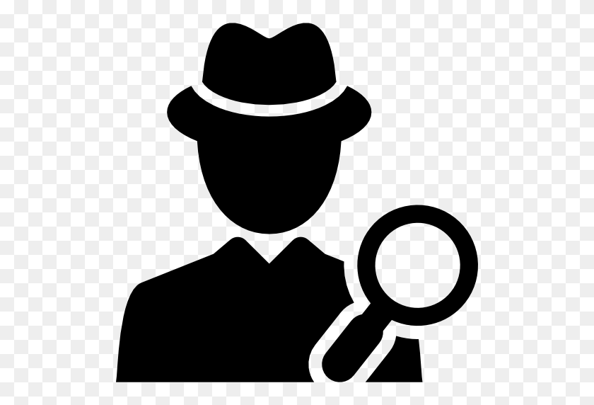 512x512 Private Eye, Detective, Interface, Prints, Finger Icon - Detective Clipart Black And White